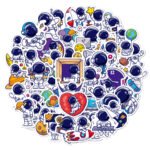cute cartoon astronaut stickers for stationery, planners, water bottles, and laptops.