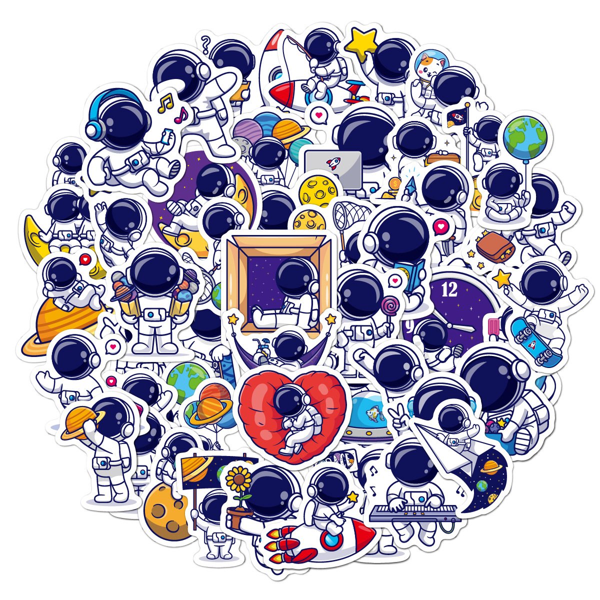 1 cute cartoon astronaut stickers for stationery, planners, water bottles, and laptops. - Image 1