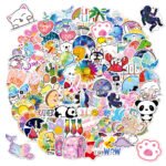 100pcs Instagram-style aesthetic stickers, holographic laser design, perfect for water bottles, luggage, laptops, and phone cases. Creative stickers wholesale.
