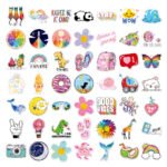 100pcs Instagram-style aesthetic stickers, holographic laser design, perfect for water bottles, luggage, laptops, and phone cases. Creative stickers wholesale. - Image 4