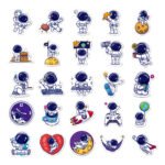 cute cartoon astronaut stickers for stationery, planners, water bottles, and laptops. - Image 3