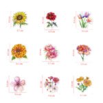 Amazon flower stickers, 100 pieces, laser glitter, waterproof vinyl stickers for phones and Kindles, wholesale. - Image 3
