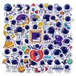 cute cartoon astronaut stickers for stationery, planners, water bottles, and laptops. - Image 5